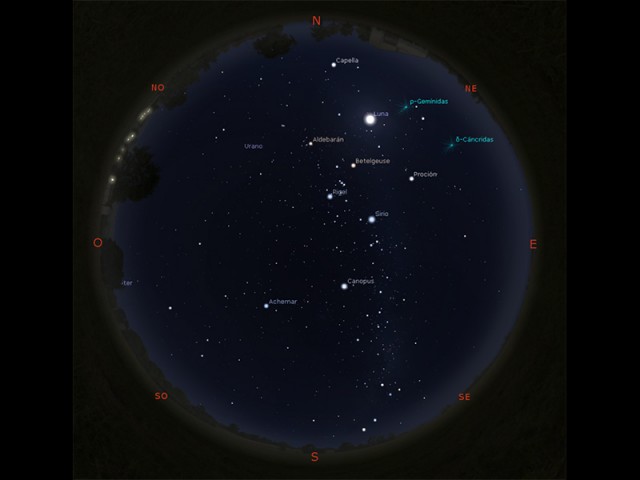 Observatorio Astronómico de la UTN: Mapa del cielo de enero