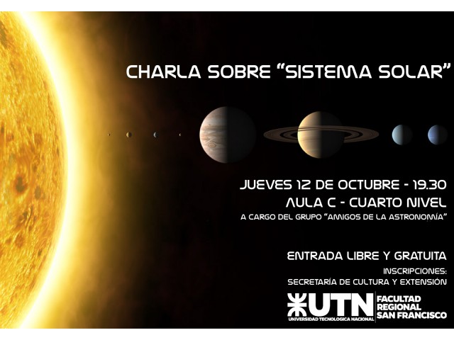 Se dictará una charla sobre el Sistema Solar con entrada libre y gratuita