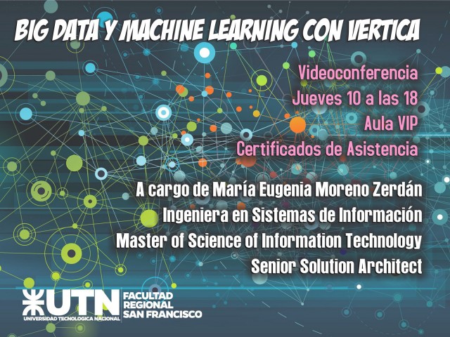 Interesante videoconferencia de Big Data y Machine Learning con Vertica, este jueves a las 18