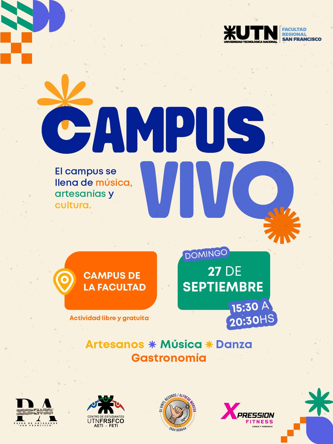 Campus Vivo: música, artesanías y gastronomía, el domingo 27 en nuestra Facultad