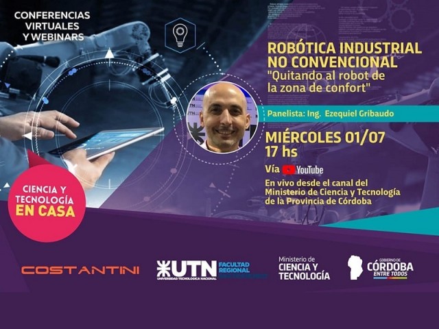 El Ing. Ezequiel Gribaudo disertará sobre robótica industrial no convencional