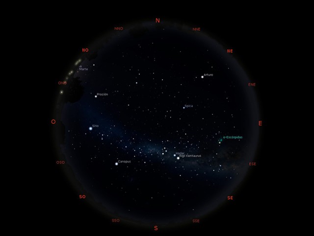 Observatorio Astronómico: guía  para  identificar  objetos  en  el  cielo  nocturno de mayo