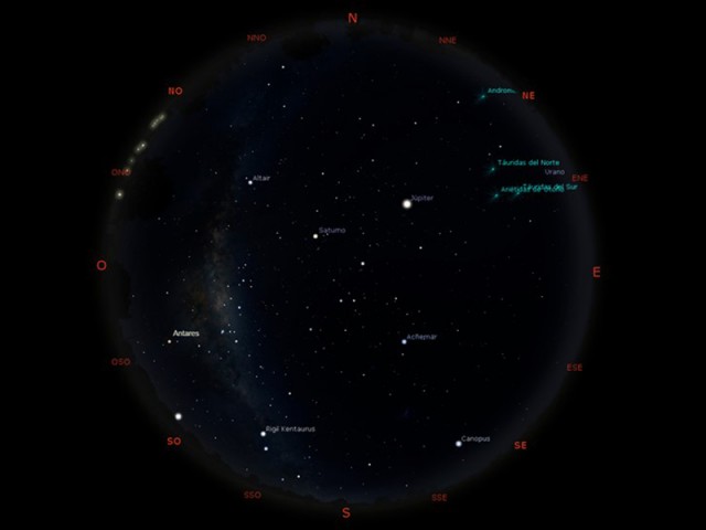 Observatorio Astronómico de la UTN: Mapa del cielo de octubre