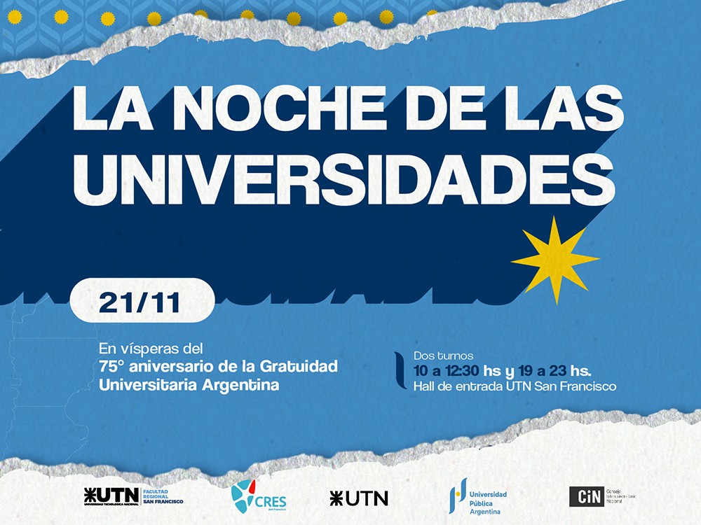 Este jueves 21 llega 'La Noche de las Universidades' a nuestra Facultad Regional