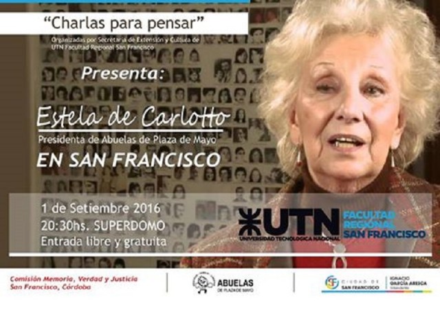 "Charlas para Pensar": Estela de Carlotto visitará San Francisco en septiembre