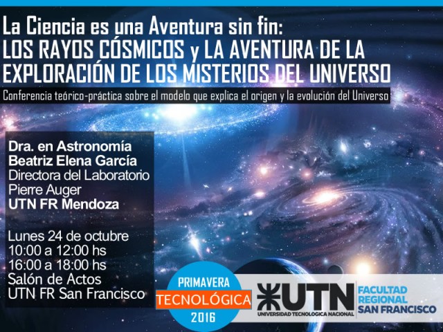 Interesante charla sobre Astronomía se brindará en nuestra Facultad
