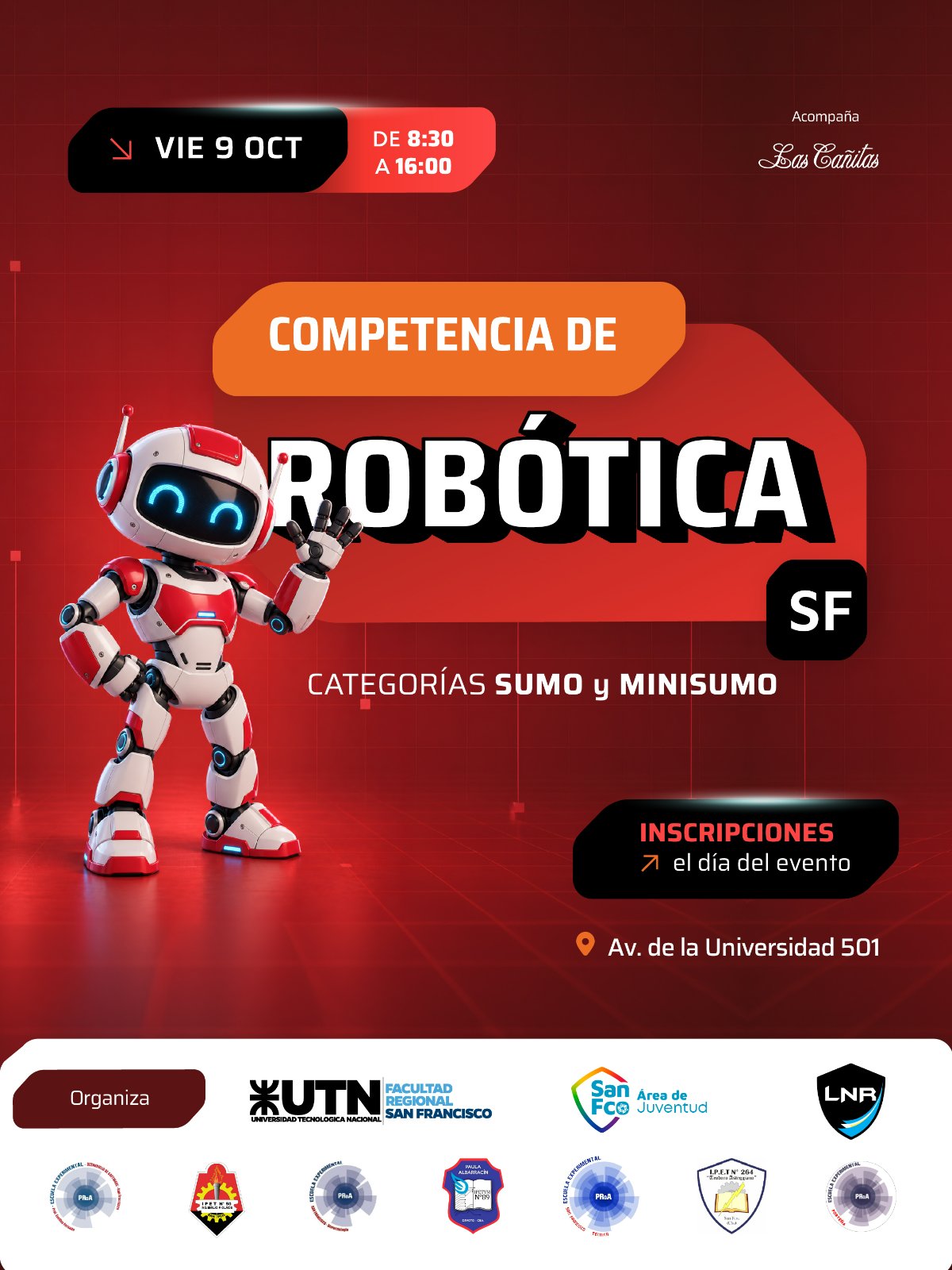 Nuestra Facultad recibirá a escuelas de la región para una nueva Competencia Local de Robótica